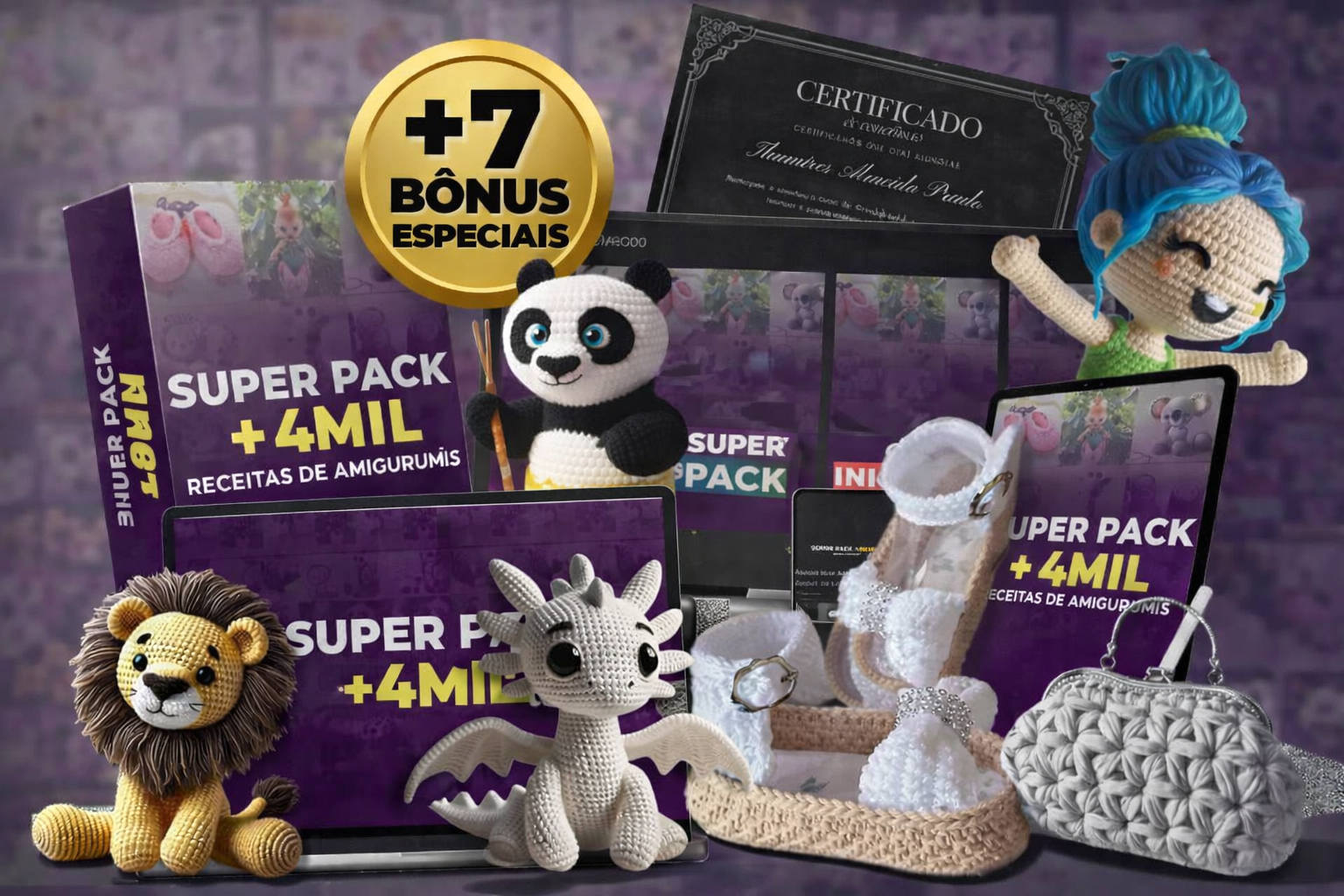 Pack com 4 mil receitas de amigurumis