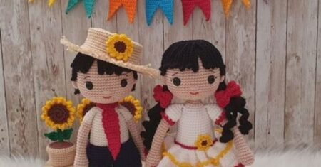 Cómo hacer pareja campesina amigurumi: paso a paso completo para vender o decorar la fiesta